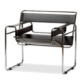 Wassily Style Accent Chair, 30" x 31" x 28", Black